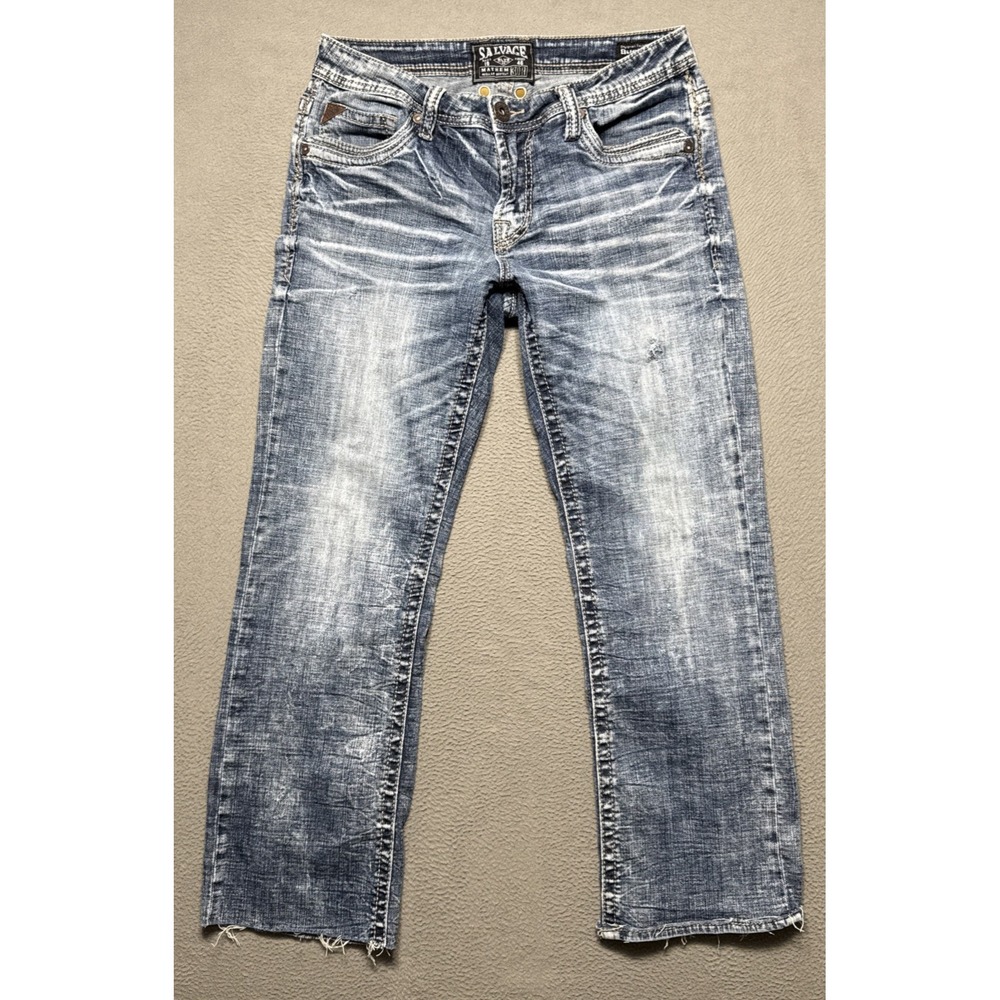 Salvage‎ Buckle Jeans Mens 30R 30x28 Mayhem Boot Grunge Ripped Distressed Denim